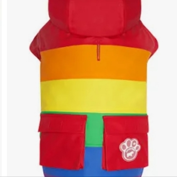Canada Pooch Torrential Tracker Rainbow Raincoat Size 14"  NWT - Picture 3 of 8